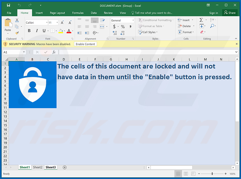 Agent Tesla RAT-spreading MS Excel document