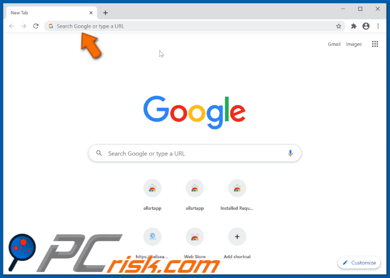 tailsearch.com browser hijacker (GIF)