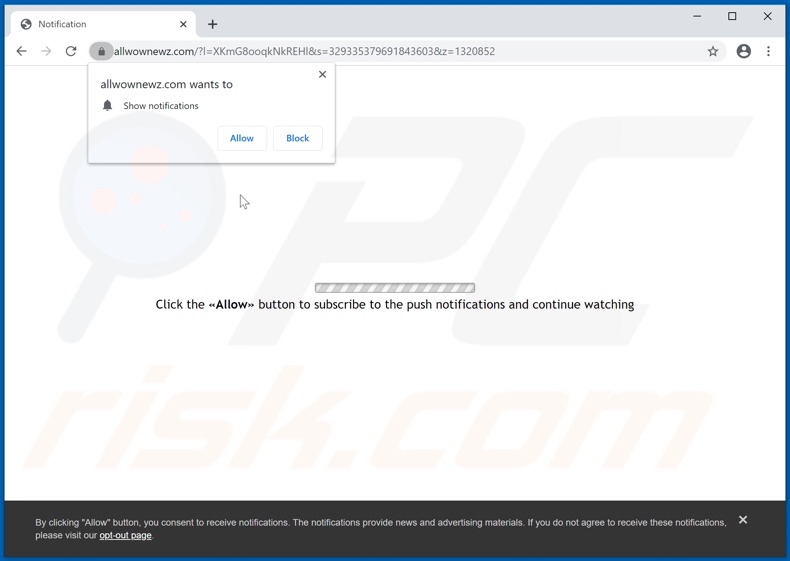 allwownewz[.]com pop-up redirects