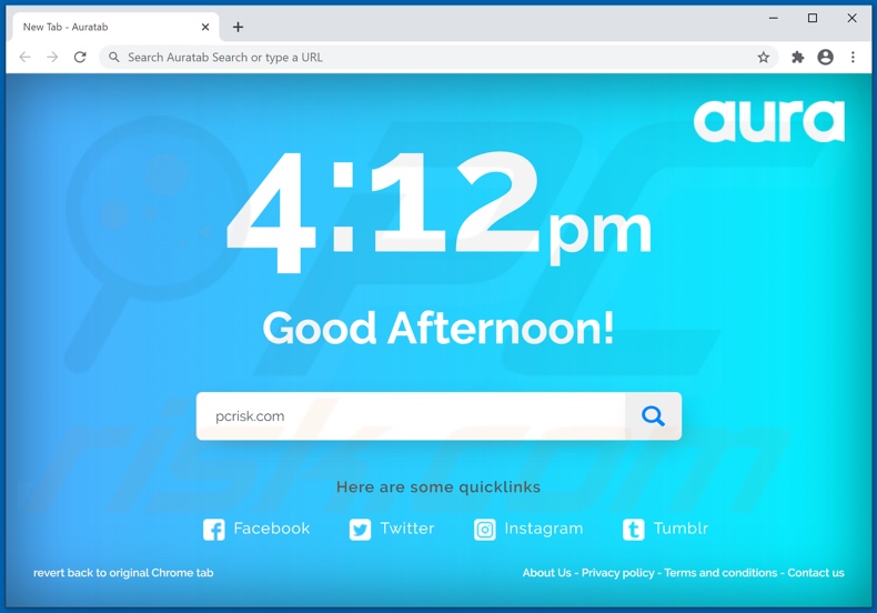 Auratab browser hijacker alternative appearance