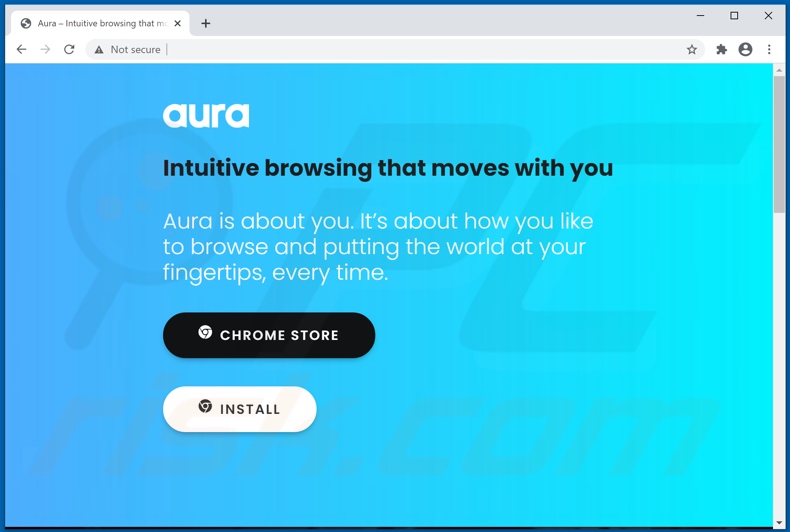 Website used to promote Auratab browser hijacker