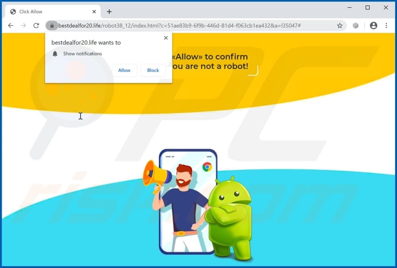 bestdealfor20[.]life pop-up redirects