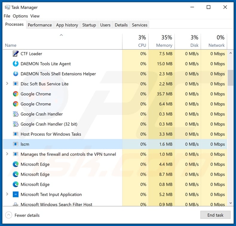 BLADABINDI process on task manager (lscm)