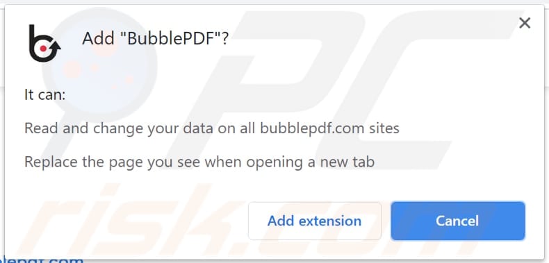 bubblepdf browser hijacker notification