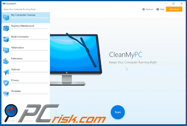 Appearance of CleanMyPC PUA (GIF)