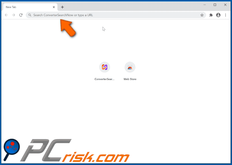 ConverterSearchNow browser hijacker appearance GIF