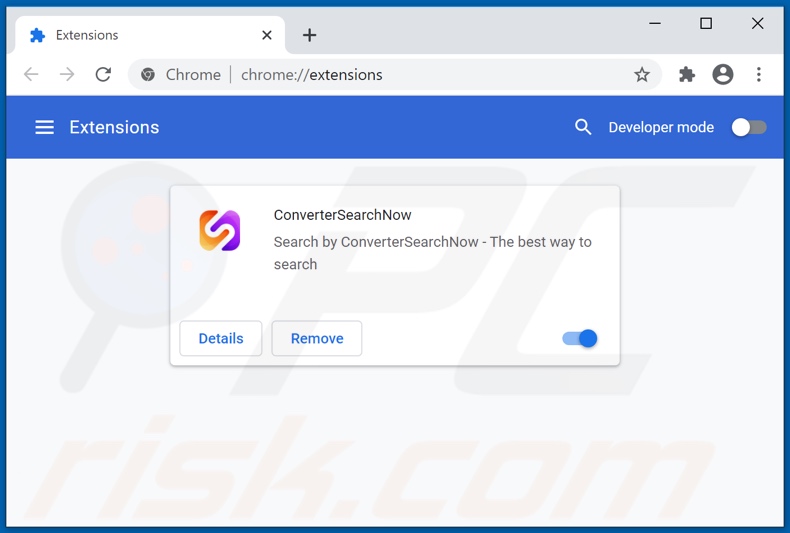 Removing convertersearchnow.com related Google Chrome extensions