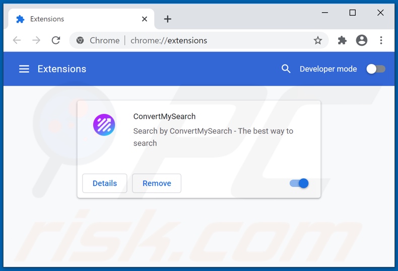 Removing convertmysearch.com related Google Chrome extensions