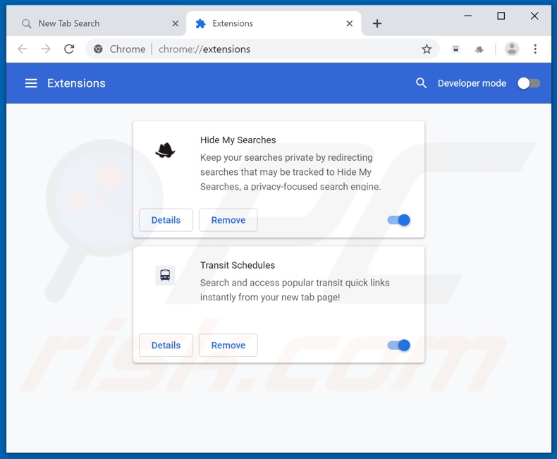 Removing convert-search.com related Google Chrome extensions