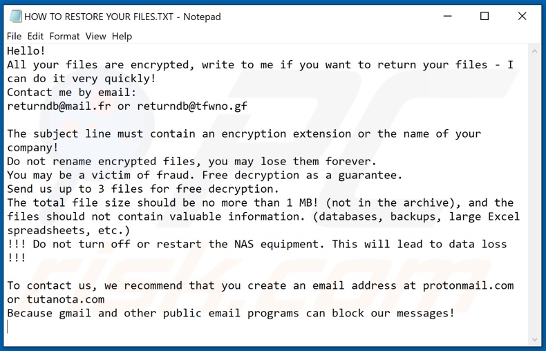 Cposysrzk decrypt instructions (HOW TO RESTORE YOUR FILES.TXT)