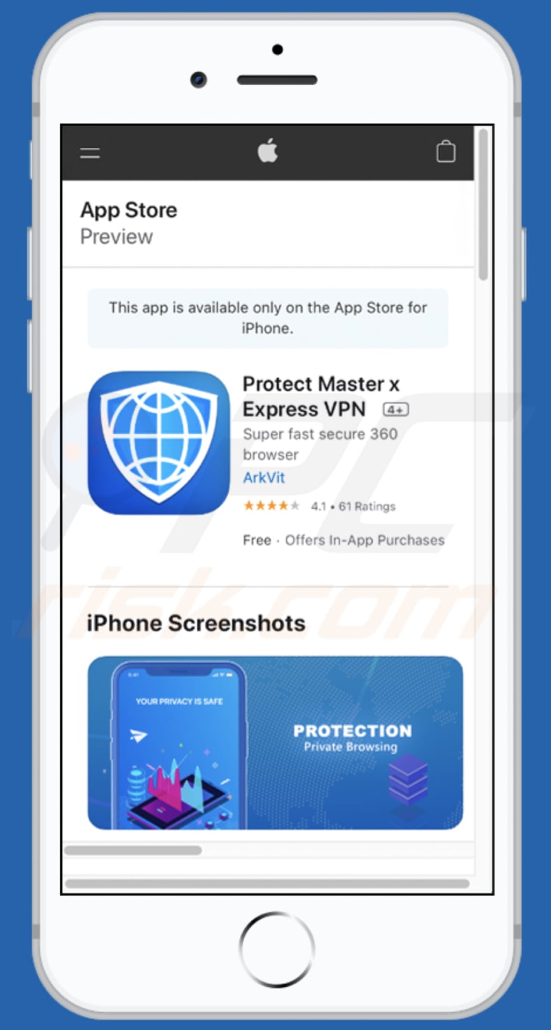 download page for Protect Master x Express VPN