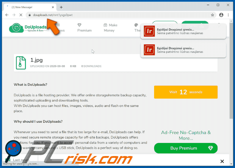 douploads[.]net website appearance (GIF)