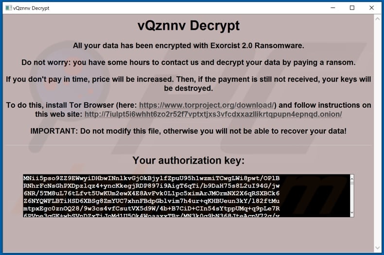 Exorcist 2.0 decrypt instructions (pop-up window/HTA file)