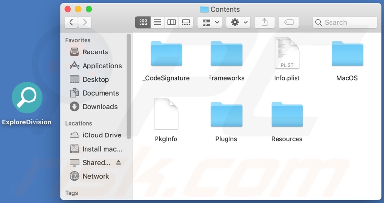 ExploreDivision adware install folder