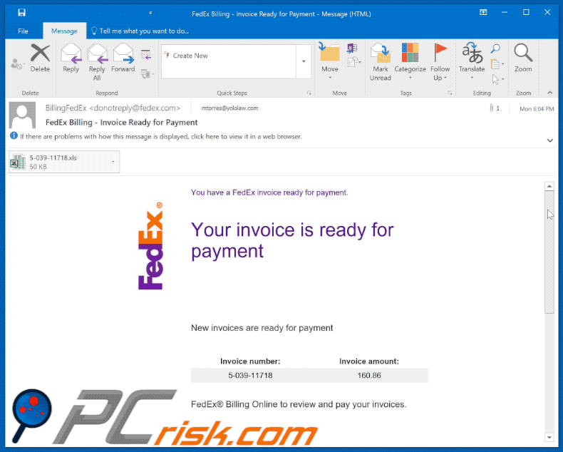 fedex invoice ready email virus appearance