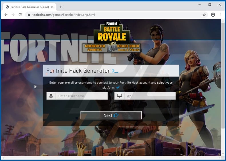 Fortnite Hack Generator scam