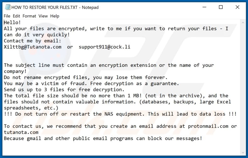 Fxmwtv decrypt instructions (HOW TO RESTORE YOUR FILES.TXT)