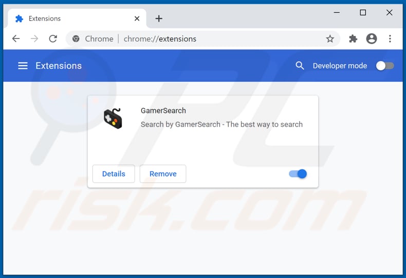 Removing gamer-search.com related Google Chrome extensions