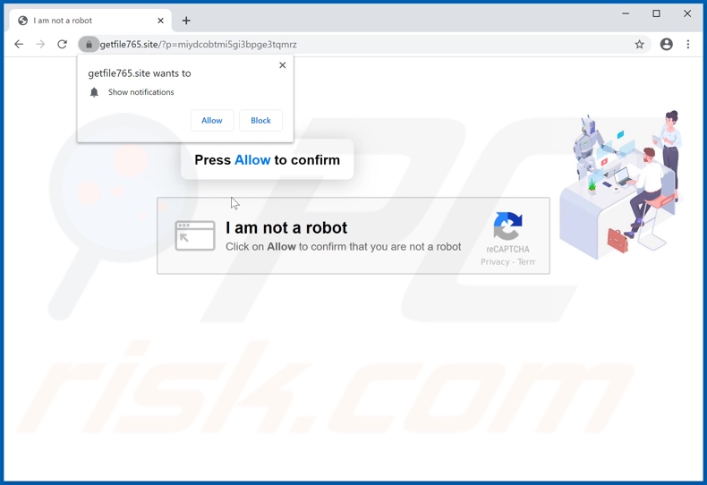 getfile765[.]site pop-up redirects
