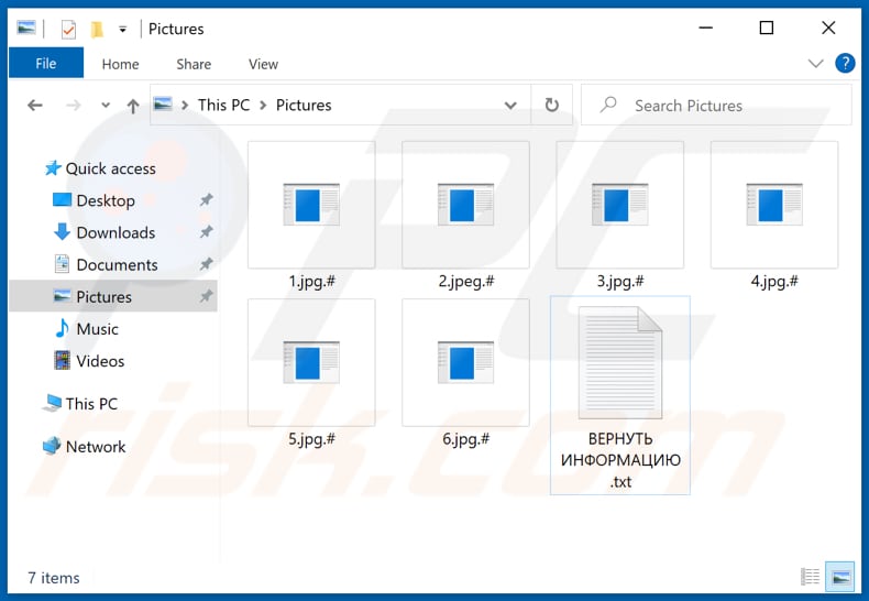 Files encrypted by # ransomware (.# extension)