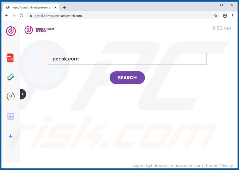 hdmusicstreamsearch.com browser hijacker