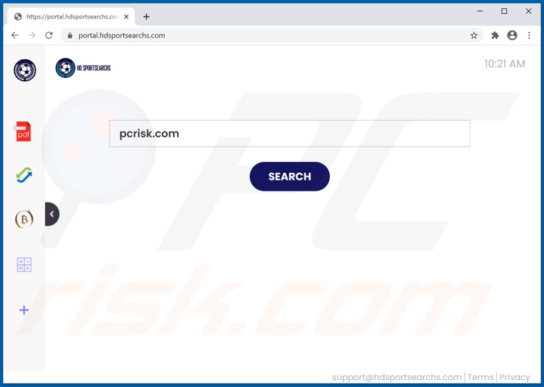 hdsportsearchs.com browser hijacker