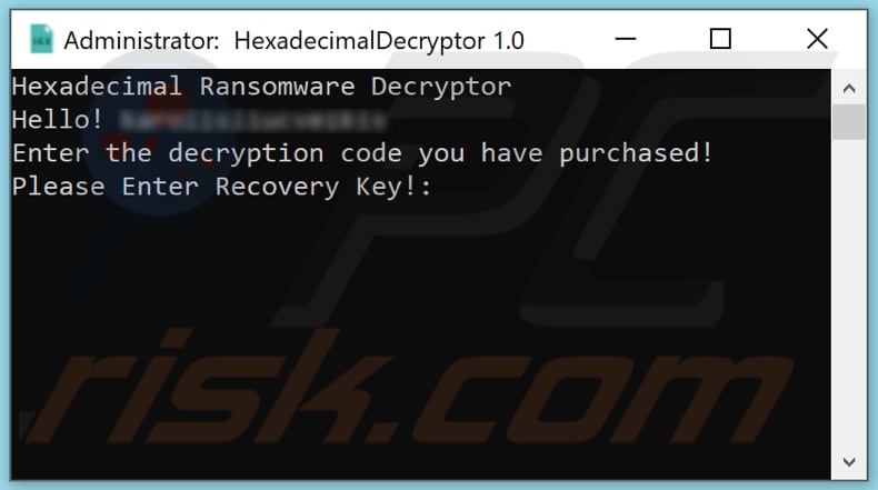 hexadecimal cmd pop-up appearing after execution of malicious file