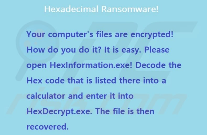 Hexadecimal decrypt instructions (desktop wallpaper)