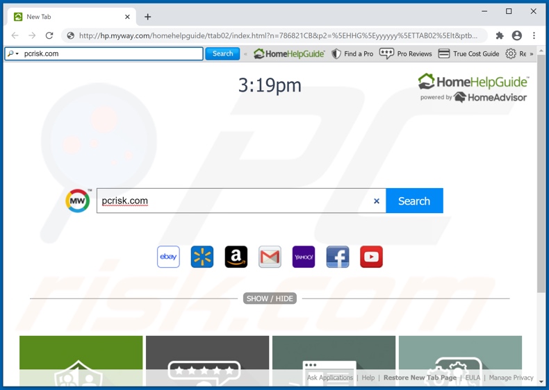 HomeHelpGuide browser hijacker