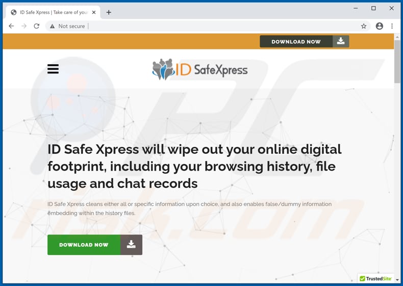 Website used to promote ID SafeXpress PUA