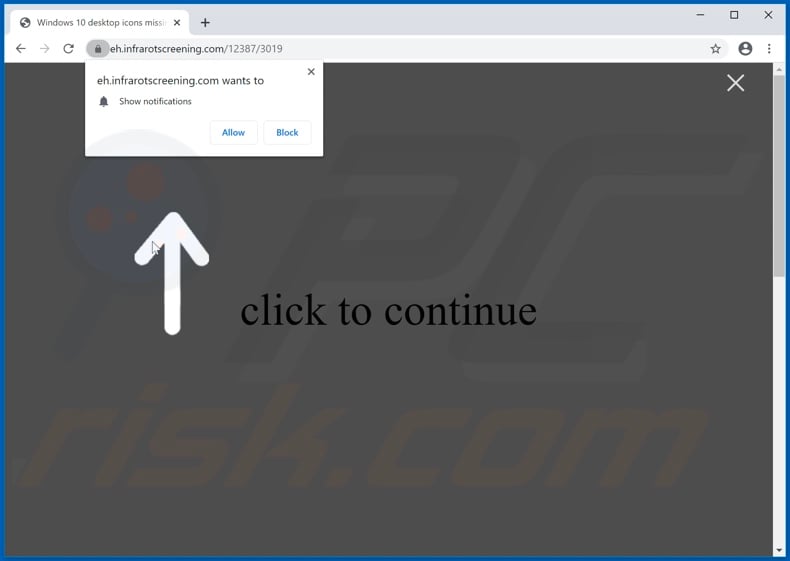 infrarotscreening[.]com pop-up redirects