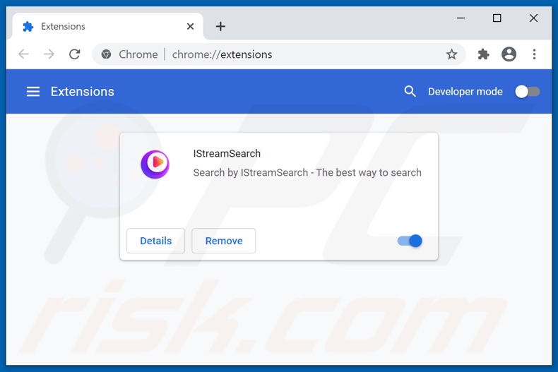 Removing istreamsearch.com related Google Chrome extensions