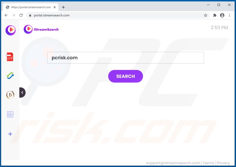 istreamsearch.com browser hijacker