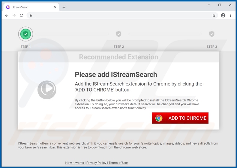 Website used to promote IStreamSearch browser hijacker