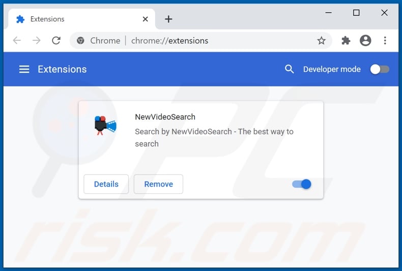 Removing newvideo-search.com related Google Chrome extensions