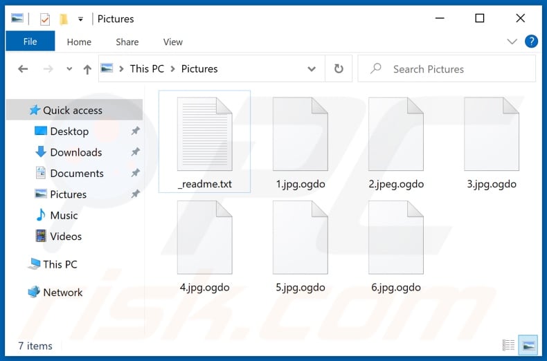 Files encrypted by Ogdo ransomware (.ogdo extension)