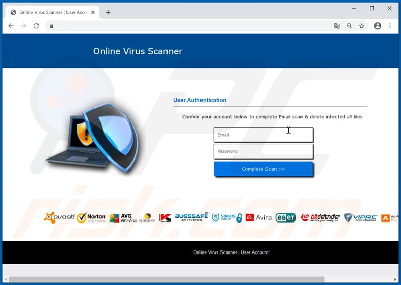 Online Virus Scanner scam