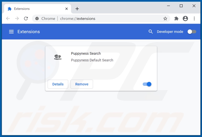 Removing puppyness.club related Google Chrome extensions