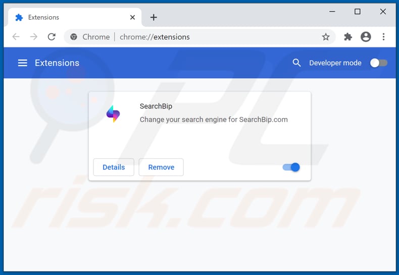 Removing searchbip.com related Google Chrome extensions