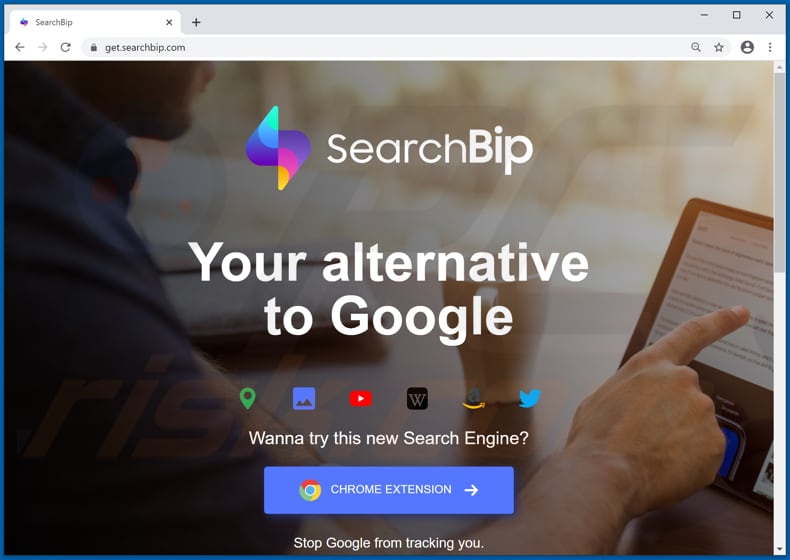 Website used to promote SearchBip browser hijacker