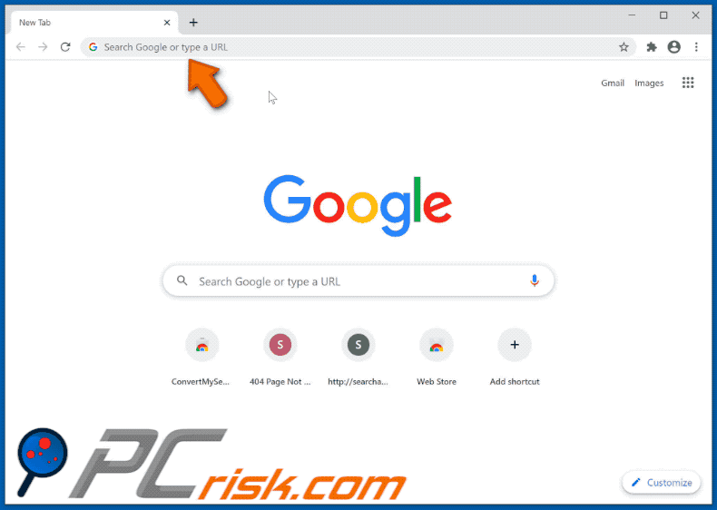 Searchseries browser hijacker redirecting to Google (GIF)