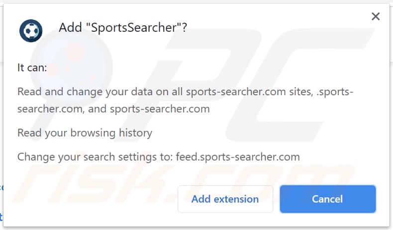sportssearcher browser hijacker notification