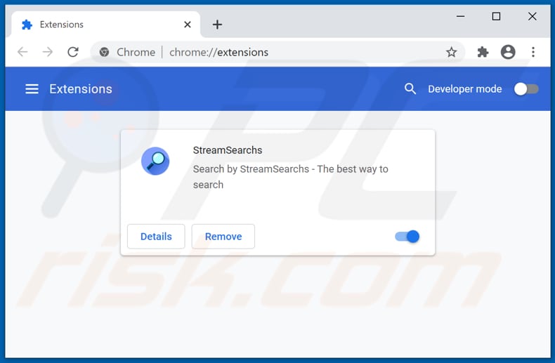 Removing streamsearchs.com related Google Chrome extensions