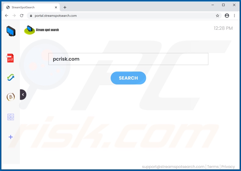 streamspotsearch.com browser hijacker