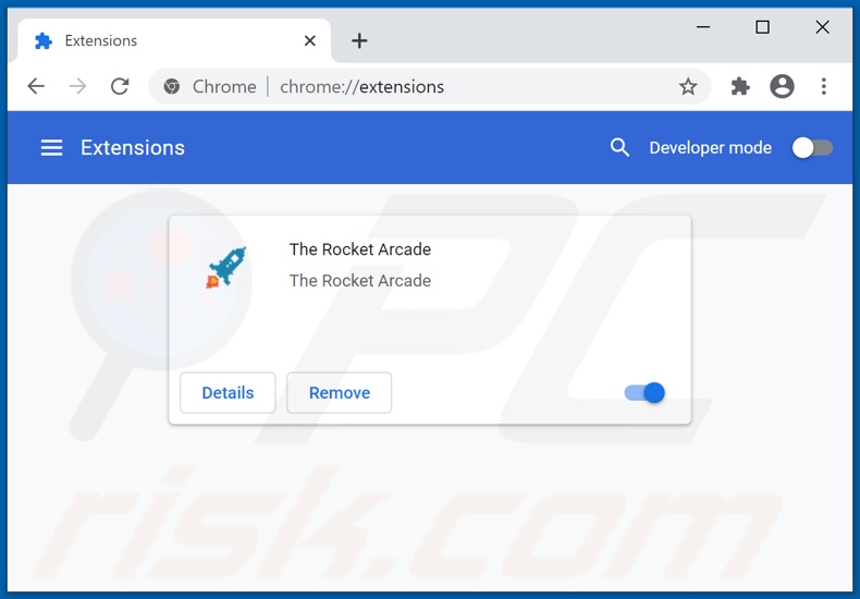 Removing The Rocket Arcade ads from Google Chrome step 2