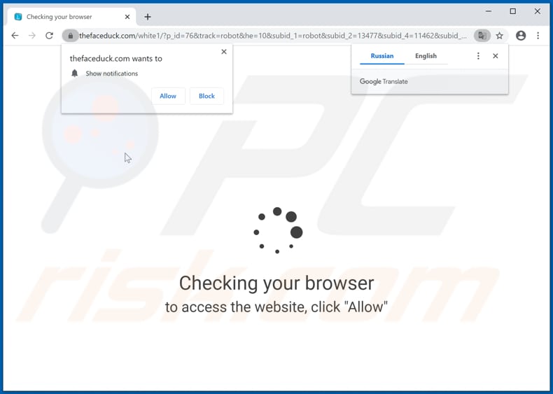 thefaceduck[.]com pop-up redirects