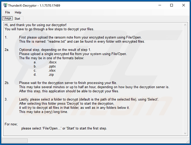 ThunderX Ransomware decrypter by Tesorion