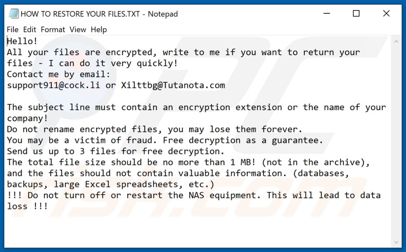 Tkoinprz decrypt instructions (HOW TO RESTORE YOUR FILES.TXT)