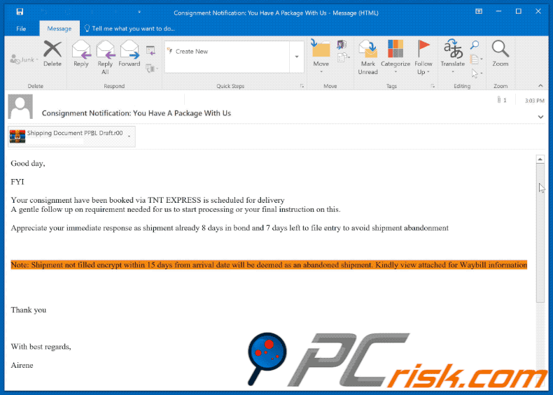TNT EXPRESS scam email appearance GIF