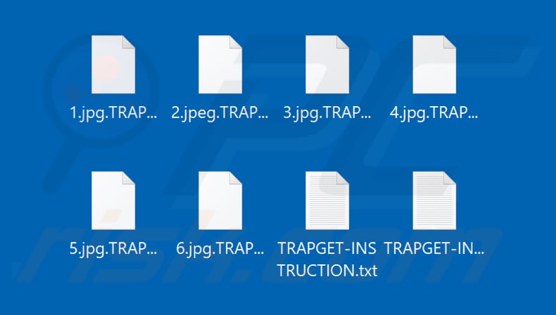 Files encrypted by TRAPGET ransomware (.TRAPGET extension)